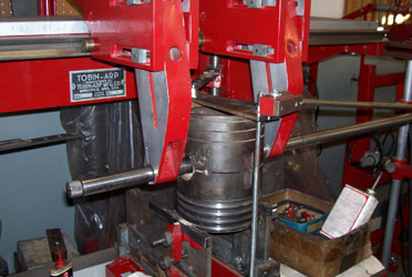 boring large piston bushings